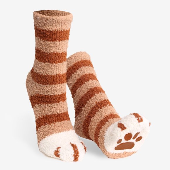 P/S 6 pairs Pack! Cat Paw Fuzzy/Soft/Cozy Mini-Crew Socks·Sleeping·ComfyLuxe - Picture 3 of 7